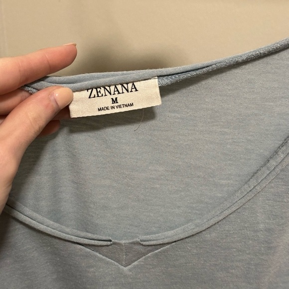 Zenana Dusty Blue Oversized Short Sleeve Top size medium - Picture 5 of 7